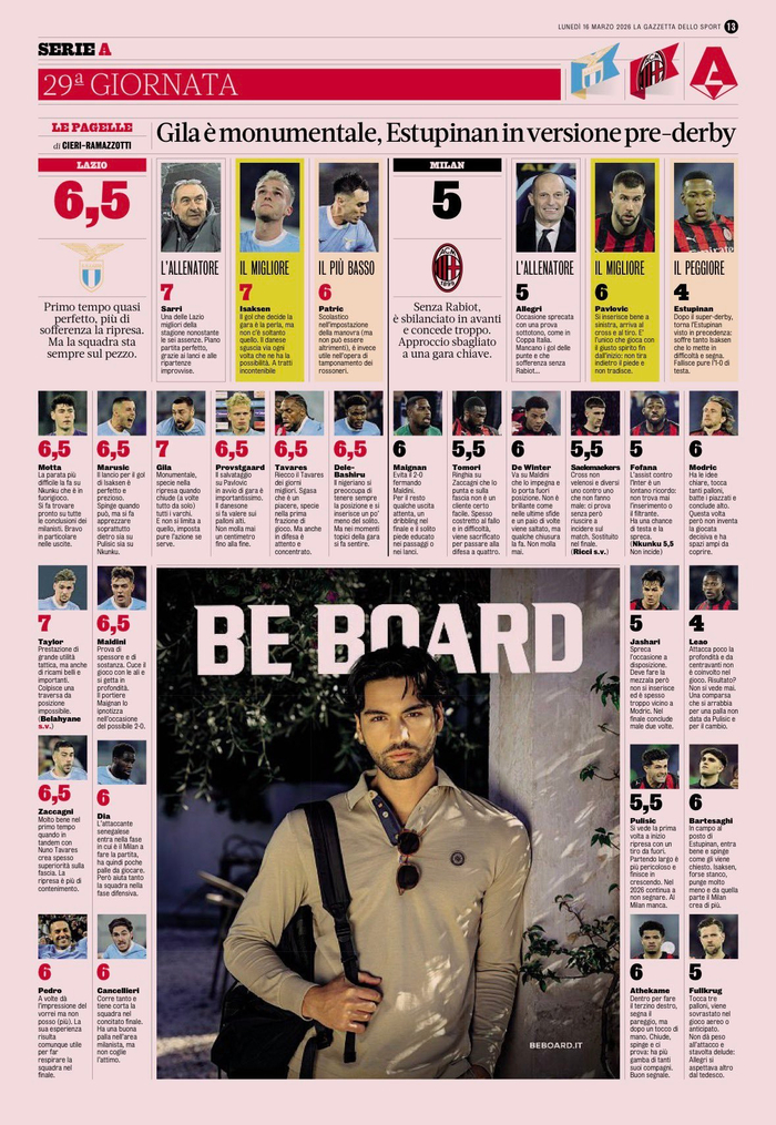 开云体育直播-意甲拉齐奥1比0胜AC米兰,帕夫洛维奇最高分|埃斯图皮尼安|体育赛事讨论|拉扎尔-帕夫洛维奇|意甲联赛|喵喵_新浪体育_新浪新闻